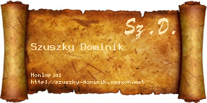 Szuszky Dominik névjegykártya