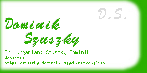 dominik szuszky business card
